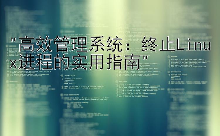 高效管理系统：终止Linux进程的实用指南