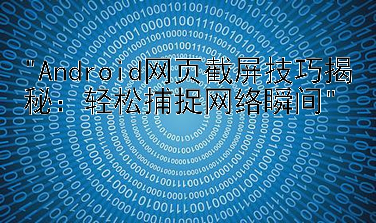 Android网页截屏技巧揭秘：轻松捕捉网络瞬间