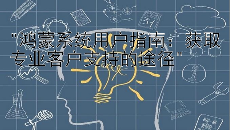 鸿蒙系统用户指南：获取专业客户支持的途径