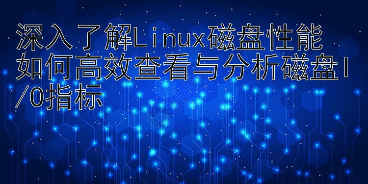 深入了解Linux磁盘性能  如何高效查看与分析磁盘I/O指标