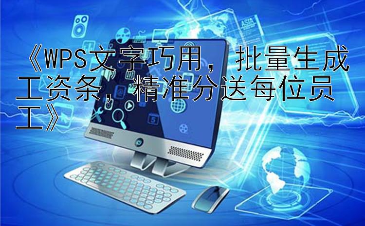 《WPS文字巧用，批量生成工资条，精准分送每位员工》