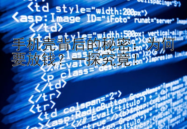 手机壳背后的秘密：为何要放钱？一探究竟！