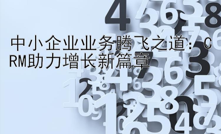 中小企业业务腾飞之道：CRM助力增长新篇章